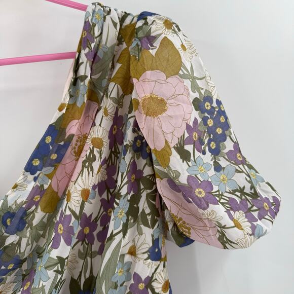 ASTR The Label Santorini Dress Medium One Shoulder Midi Floral Wedding Cocktail - Picture 11 of 16